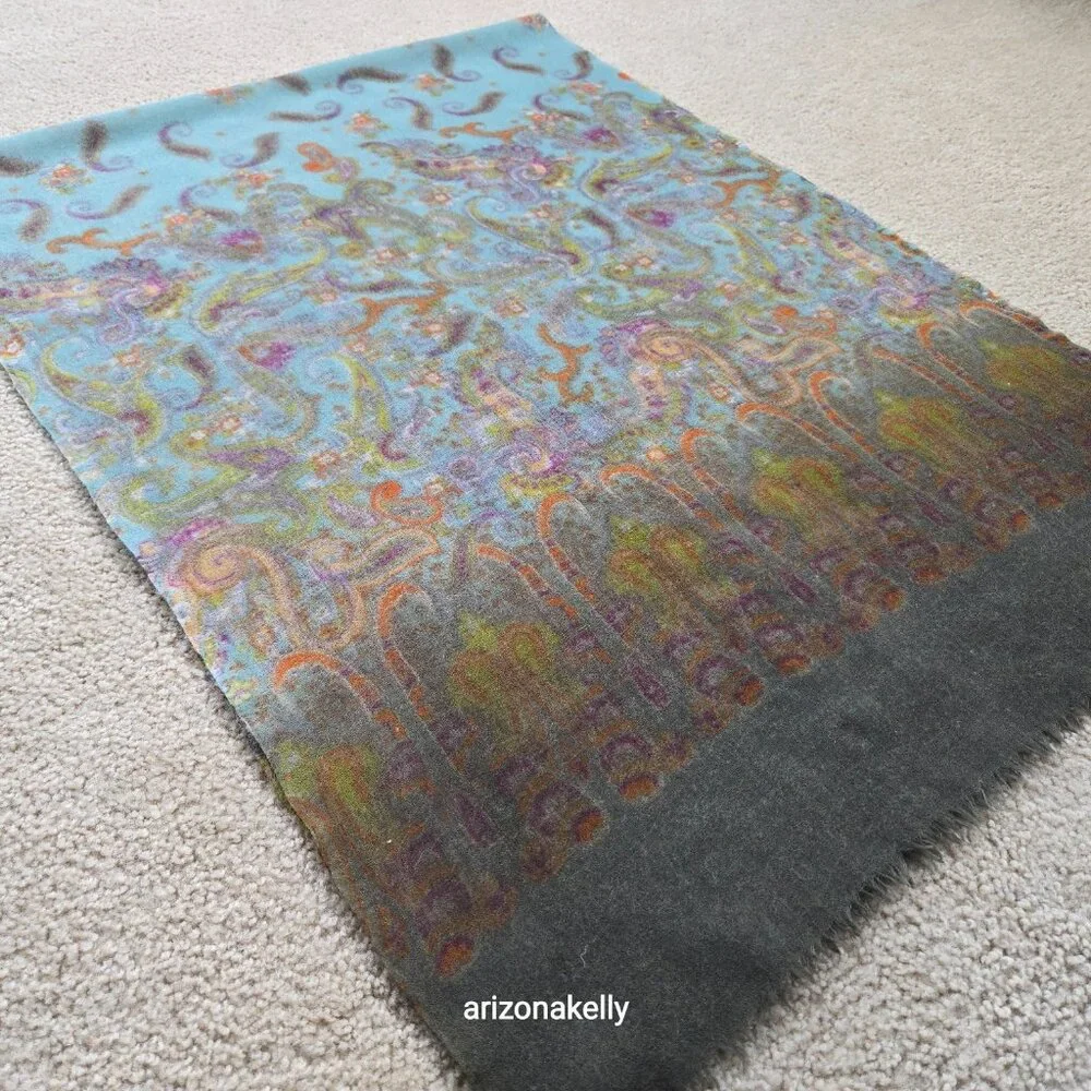 NWOT Wool Scarf Lightweight Colorful Paisley Design
